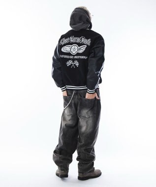 WEGO 【ユニセックス着用ITEM】メルトンワッペンスタジャン ブラック