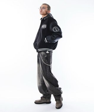 WEGO 【ユニセックス着用ITEM】メルトンワッペンスタジャン ブラック