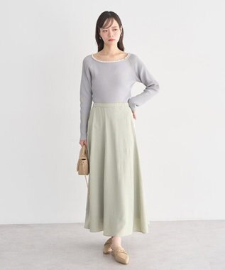 earth music&ecology サテンフレアスカート Mint