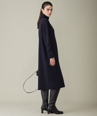 ICB 【WEB限定カラーあり】ウールブレンドスムース レイヤードデザインワンピース ネイビー系