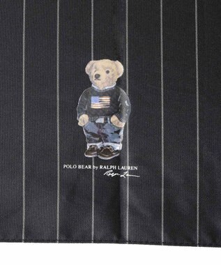 MOONBAT POLO RALPH LAUREN メンズ 折りたたみ傘 ストライプ×BEAR 65cm ブラック
