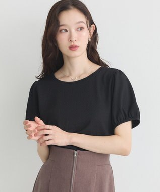 earth music&ecology マルチウェイ配色リボンカットプルオーバー Black