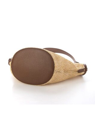 UNBILLION カシュカシュ cachecache / フェイクレザーショルダーバッグ付雑材風トート キャメル