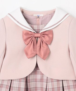 ANY KIDS 【2点セット】セーラージャケット+チェックワンピース ピンクベージュ