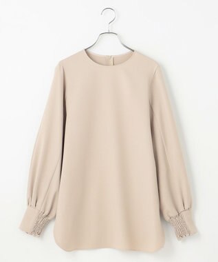 #Newans 【洗濯機可】シャーリングカフスパウダリーブラウス ベージュ