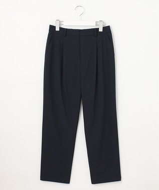 J.PRESS LADIES 【洗える】マイクロタイプライターストレッチ テーパード パンツ ネイビー系