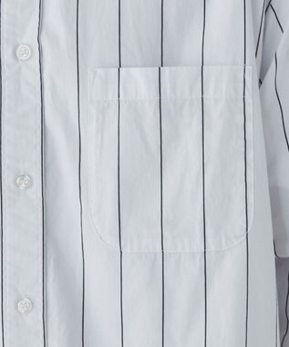 WEGO ストライプロングシャツ ホワイトストライプ