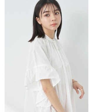 earth music&ecology コットンボイルボリュームブラウス Off White