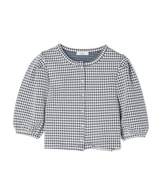 earth music&ecology カットジャガードカーディガン Navy