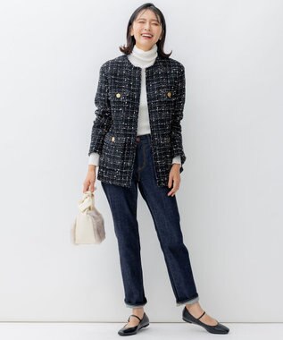 23区 フェイクファー2WAY ショルダー バッグ アイボリー系