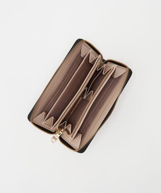 russet モノグラムプレートラウンドジップウォレット(SO-372) Black/BE