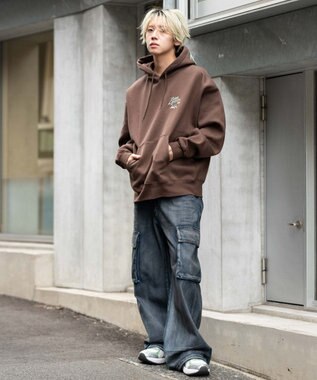 WEGO 【ユニセックス着用ITEM】別注BENDAVISグラフィックプルパーカー ブラウン