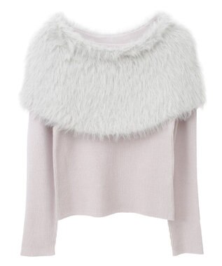 earth music&ecology ＳＥＴ２点ケープ＋リブニットプルオーバー Light Gray