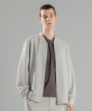 JOSEPH HOMME 新色追加【オリジナル素材/シワになりにくい】ライトタックジャージー ジップアップブルゾン アイボリー系