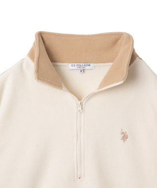 WEGO 【ユニセックス着用ITEM】USPOLOフリースハーフジッププルオーバー ホワイトその他