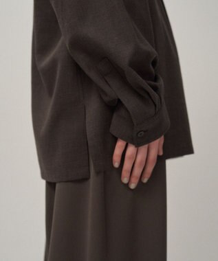 ATON TWIST WOOL WASHER | オーバーサイズシャツ - UNISEX BROWN TOP
