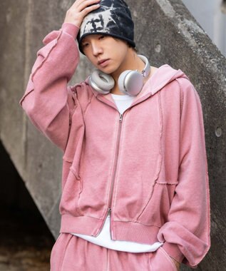 WEGO 【ユニセックス着用ITEM/MLサイズ展開】スウィッチングZIPパーカー