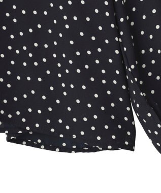 AMERICAN HOLIC 【イージーケア】ドット柄ボウタイブラウス Black