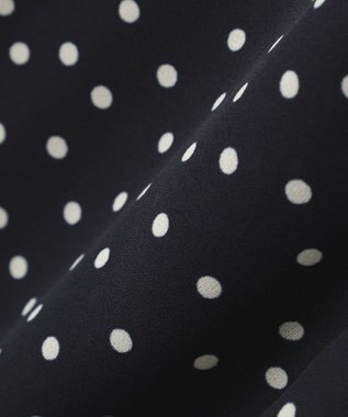 AMERICAN HOLIC 【イージーケア】ドット柄ボウタイブラウス Black