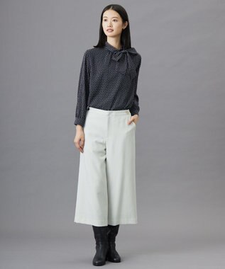 J.PRESS LADIES S 【WEB限定カラーあり・洗える】ツムギート flannel ワイド クロップド パンツ アイボリー系