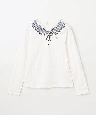 組曲 KIDS 【150-160㎝】トロンプルイユロン Tシャツ オフホワイト