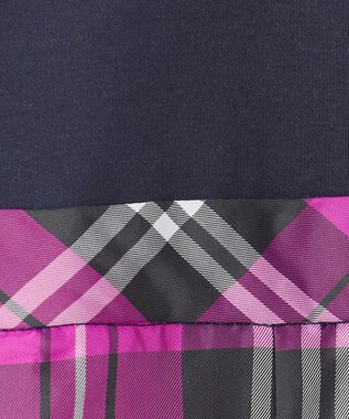 組曲 KIDS 【110-140㎝】チェックタフタドッキング ワンピース ベリーピンク系