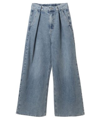 earth music&ecology タックホックデニムパンツ Light Indigo