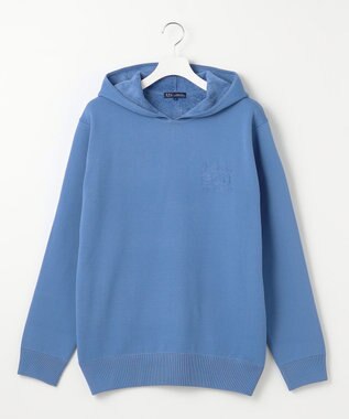 23区GOLF 【MEN】【ウォッシャブル】スヌード付き 裏モールパーカー ニット サックスブルー系