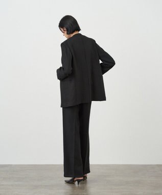 ATON LINEN OXFORD | ストレートパンツ BLACK