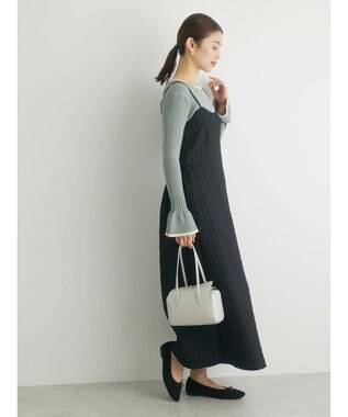 Green Parks ・ｎｏｖｅｍ９　フクレジャカードキャミワンピ Black