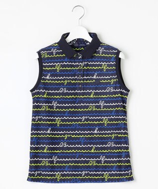 23区GOLF 【WOMEN】ウェーブロゴプリントノースリーブシャツ ネイビー系5