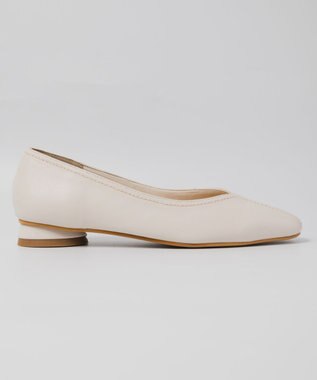 BONTRE 【PRECIEUX JOUET/プレシュウジュエ】デザインステッチVカットフラットパンプス ホワイト