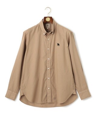 J.PRESS MEN 【大人気バックブル】オックスフォードストライプ チェック ガーメントダイ シャツ ベージュ系1