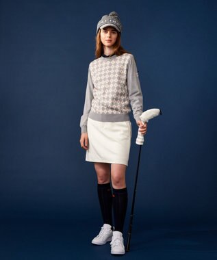 23区GOLF 【WOMEN】【ウォッシャブル】アーガイル ニット ライトグレー系5