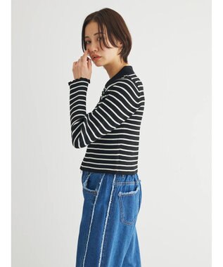 Green Parks ・ＥＬＥＮＣＡＲＥ　ＤＵＥ　Ｗ　ＺＩＰ　ボーダーカーデ Black