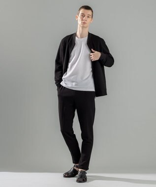 JOSEPH HOMME 新色追加【オリジナル素材/シワになりにくい】ライトタックジャージー ジップアップブルゾン ブラック系