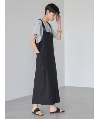 AMERICAN HOLIC リネンブレンドＩラインジャンバースカート Black