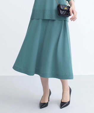 組曲 【セットアップ着用可・WEB限定カラーあり】MINA ニットフレアスカート グリーン系