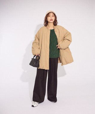 Green Parks ふわふわケーブルニットプルオーバー Green