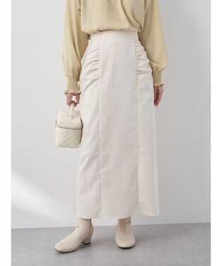 earth music&ecology ギャザーナロースカート Ivory