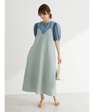 Green Parks 表面感キャミワンピース Blue