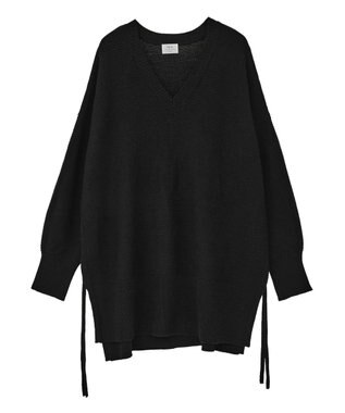 YECCA VECCA Vネックドロストデザインニット Lime Green