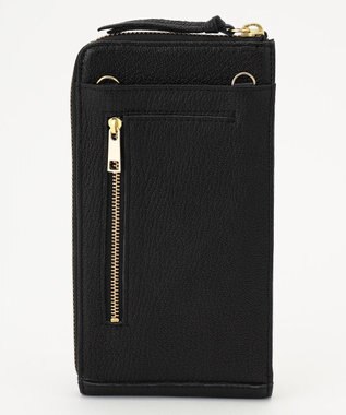 UNBILLION perche 牛革ハラコタイプ×ゴートモバイルウォレットショルダー ブラック