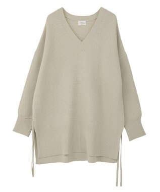 YECCA VECCA Vネックドロストデザインニット Lime Green