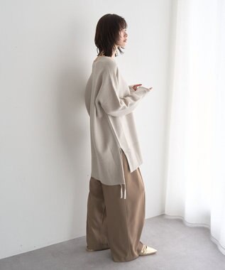 YECCA VECCA Vネックドロストデザインニット Lime Green