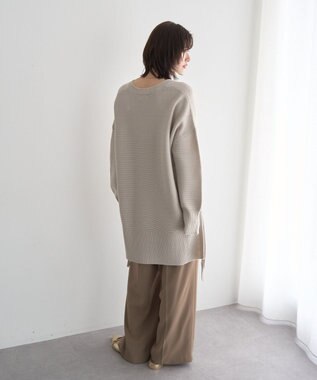 YECCA VECCA Vネックドロストデザインニット Lime Green