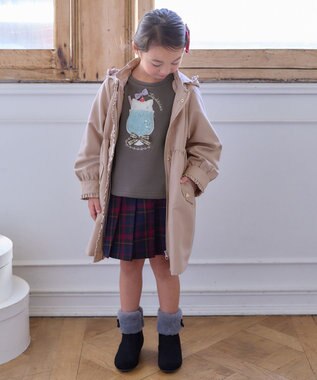 ANY KIDS チェック柄 プリーツ キュロット 赤系チェック