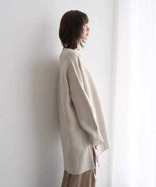 YECCA VECCA Vネックドロストデザインニット Lime Green