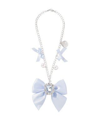 Maison de FLEUR ブルーマニアビジューリボンチャーム Grayish Blue