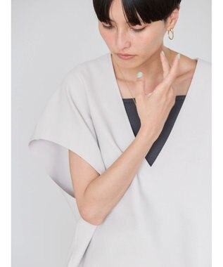 AMERICAN HOLIC クレープジョーゼットＶネックベスト Light Gray